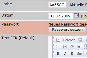 Neuer Feldtyp 'password'