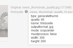 Anzeige der Thumbnail-Definition